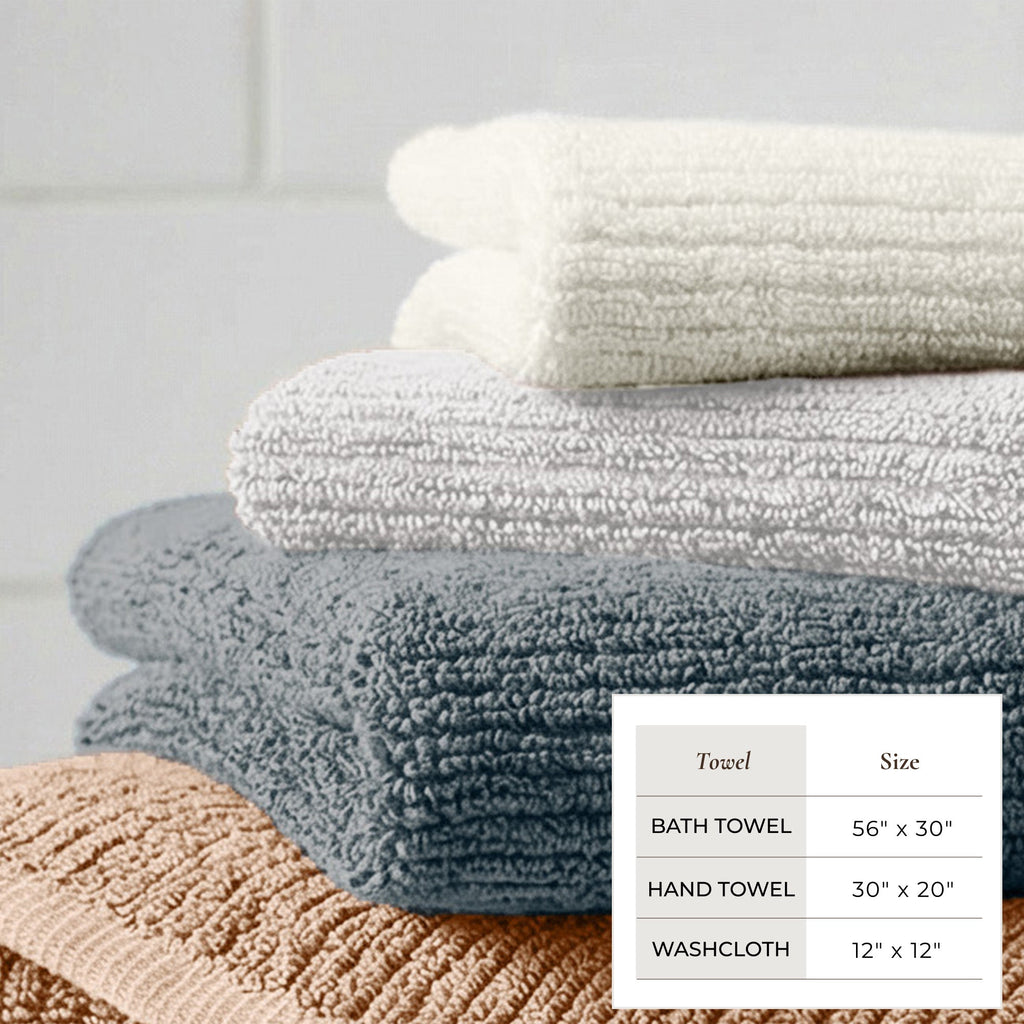 Georgiana Collection Turkish Cotton Ribbed 6-Piece Bath Towel Set