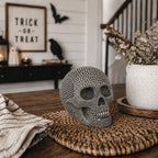 Skull Halloween Figurine in Silver or Gold