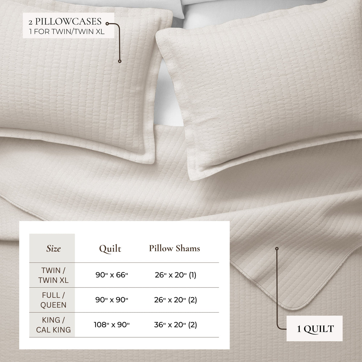 Alicia Solid Channel Stitch Quilt Set