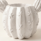 Barrel Cactus Planter, Gypsum White 3.5"