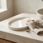 Scalloped Oval Tray, Gypsum White 8"