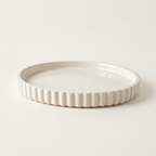 Scalloped Oval Tray, Gypsum White 8"