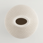 Teardrop Honeycomb Vase, Gypsum White 5"