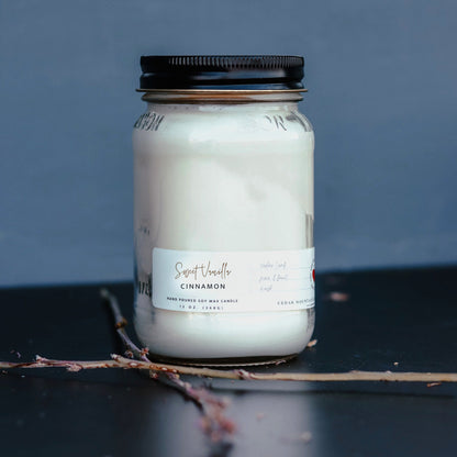 13 oz Mason Jar Soy Candle - Sweet Vanilla Cinnamon