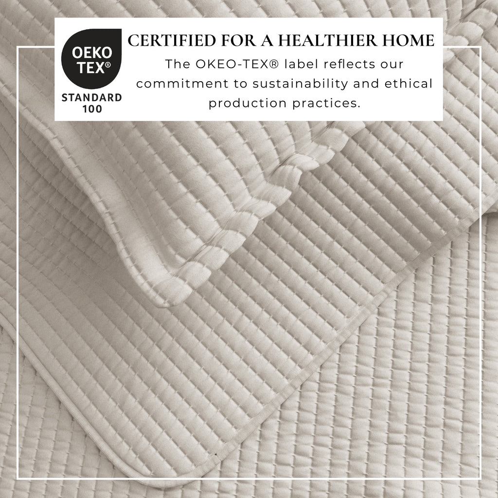 Alicia Solid Channel Stitch Quilt Set