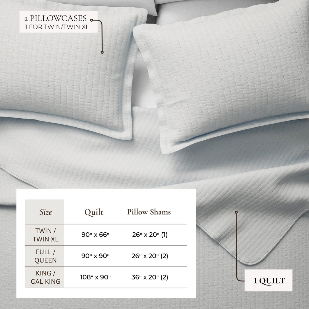 Alicia Solid Channel Stitch Quilt Set