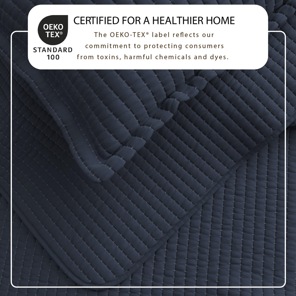 Alicia Solid Channel Stitch Quilt Set