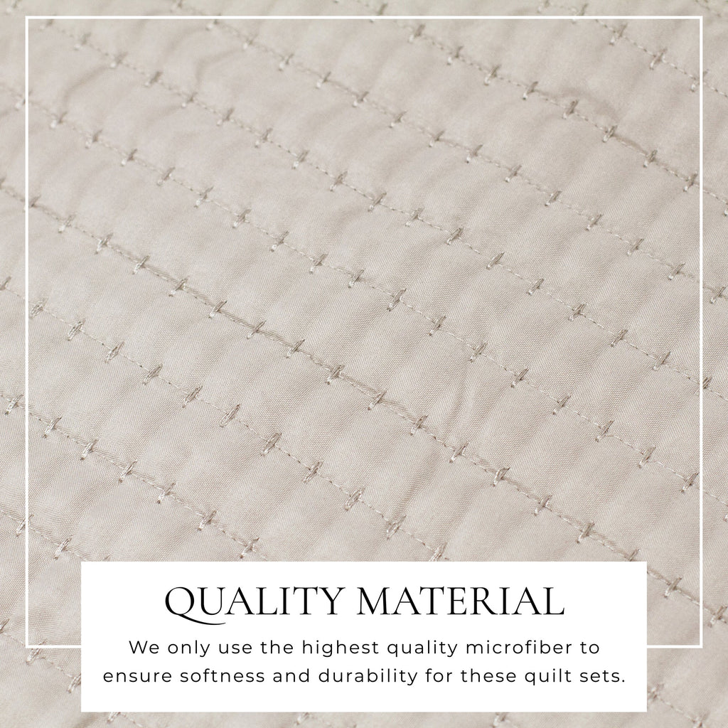 Alicia Solid Channel Stitch Quilt Set