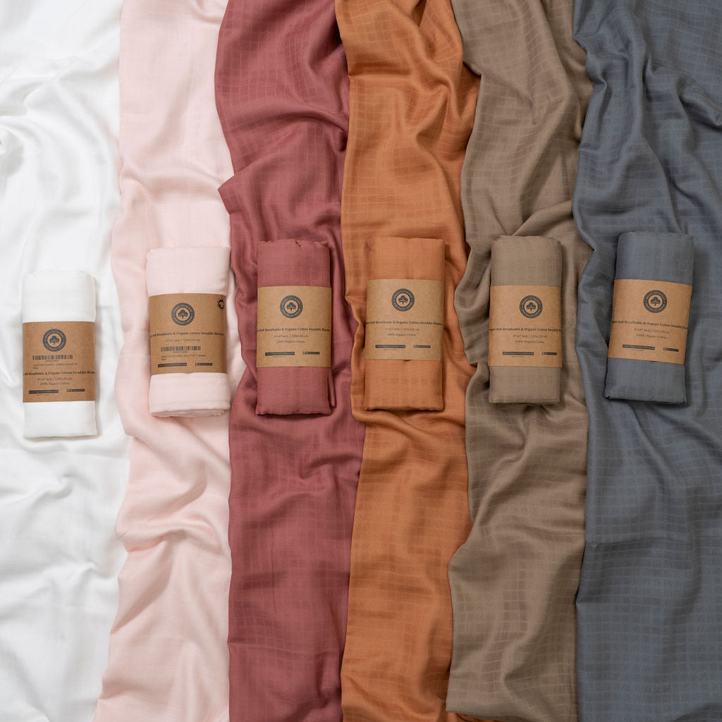 Organic Cotton Muslin Swaddle Blankets