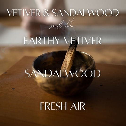 Vetiver & Sandalwood - 7 Wick White Wood Dough Bowl Soy Candle