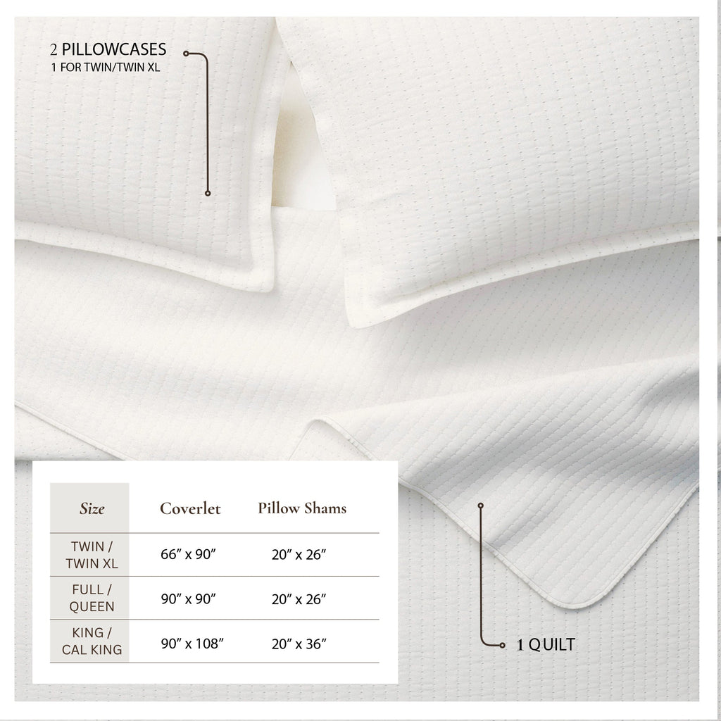 Alicia Solid Channel Stitch Quilt Set