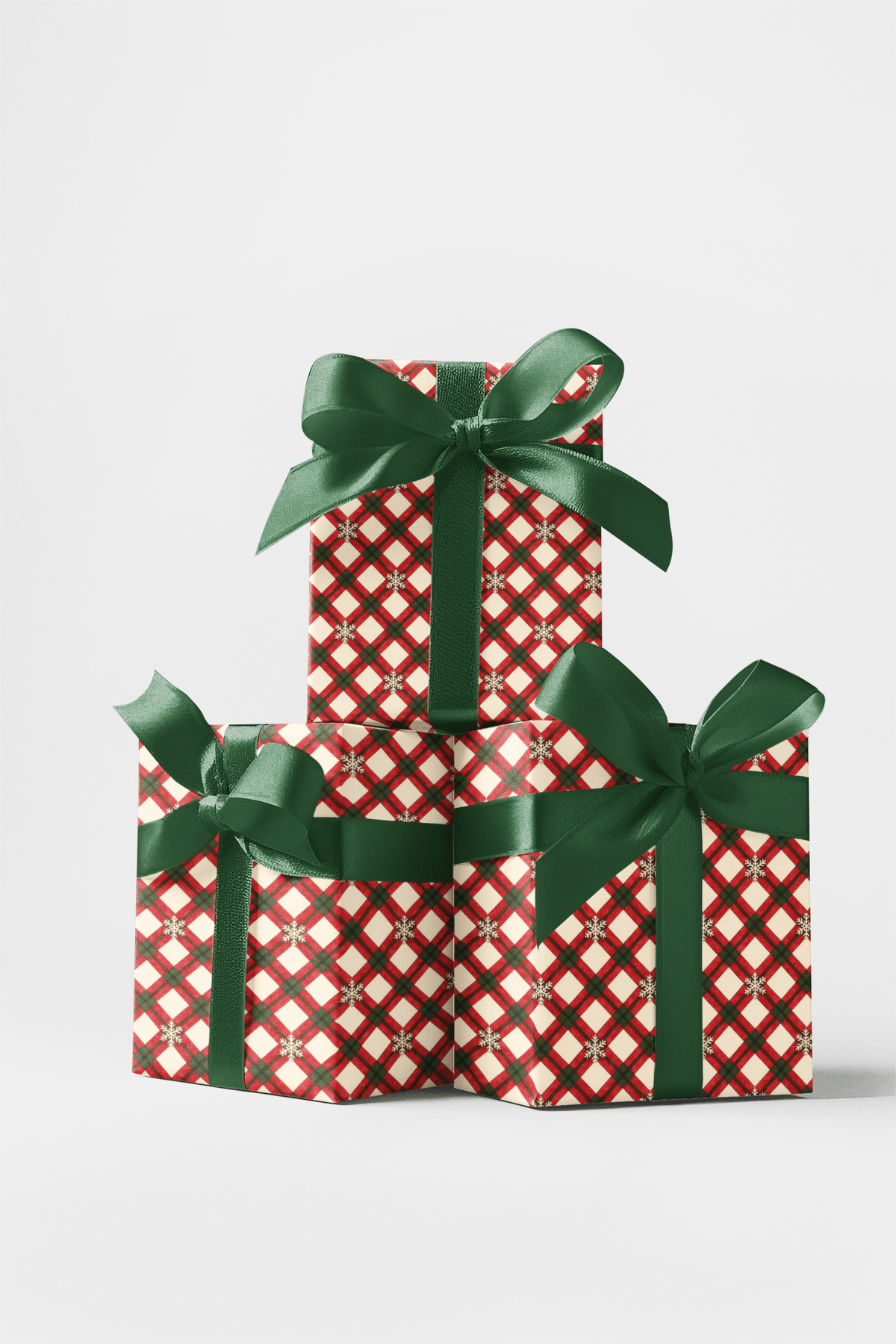 Holly Jolly Plaid Wrapping Paper