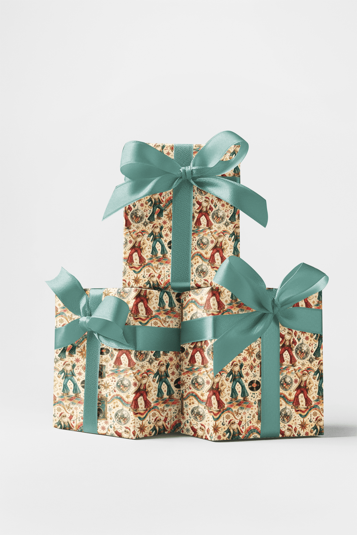 Retro Christmas Dance Party Wrapping Paper