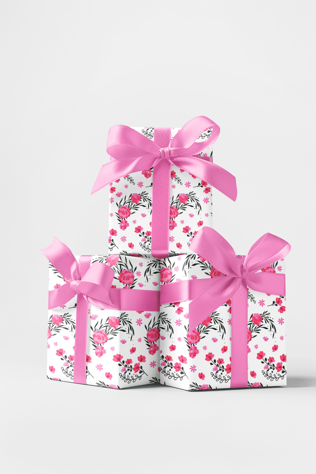 Red Flower Power Wrapping Paper