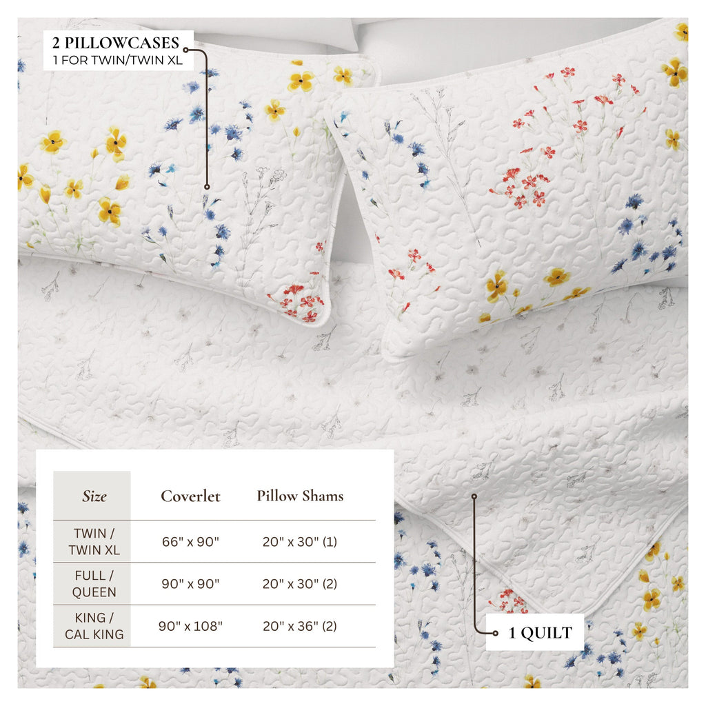 Marianne Wildflower Floral Quilt Set