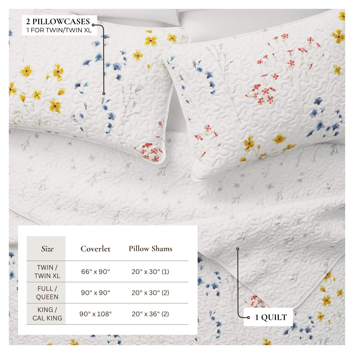 Marianne Wildflower Floral Quilt Set