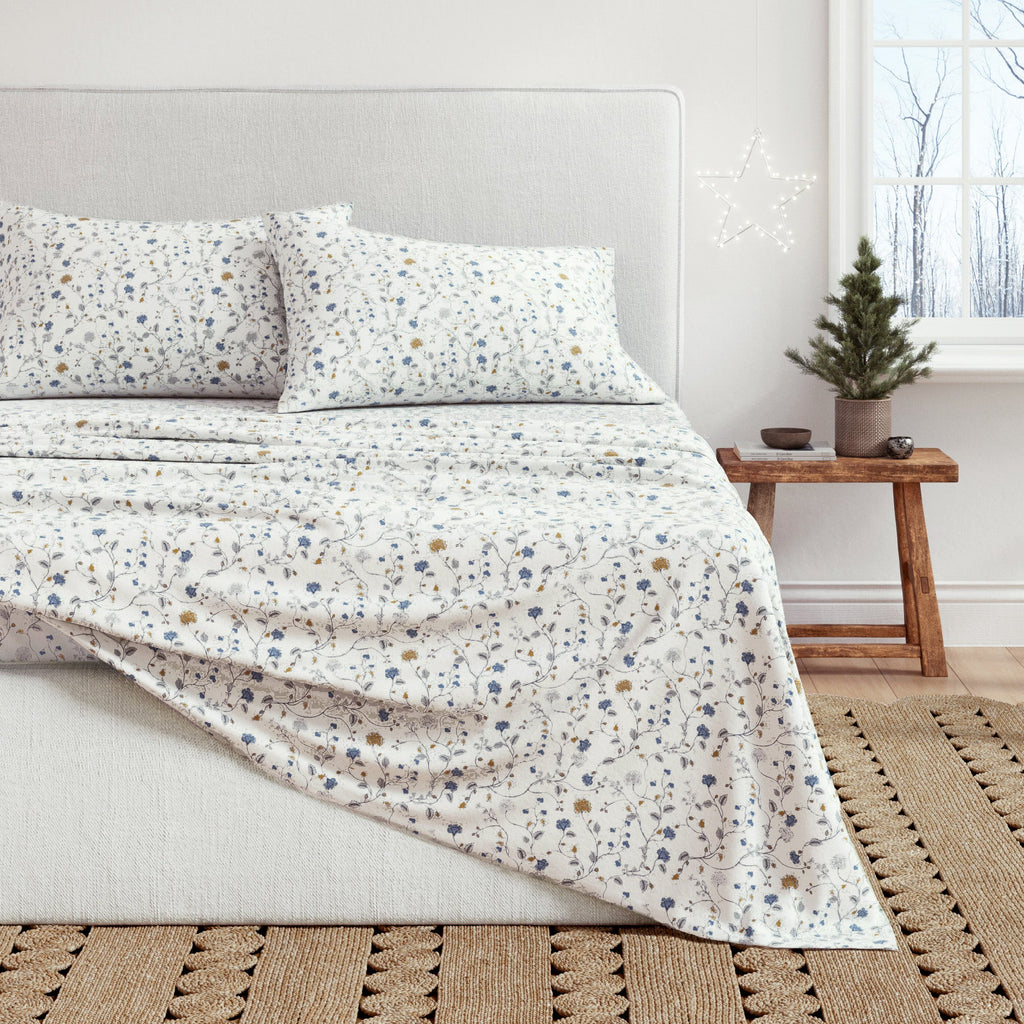 Turkish Cotton Flannel Sheet Set - Winter Floral Collection
