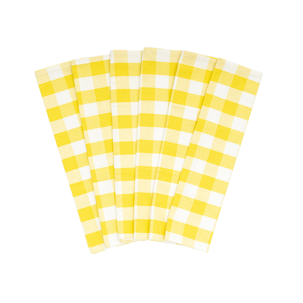 Classic Plaid Kitchen Towels — Set of 6