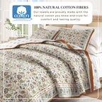 Indira Floral Boho Printed Cotton Quilt Set