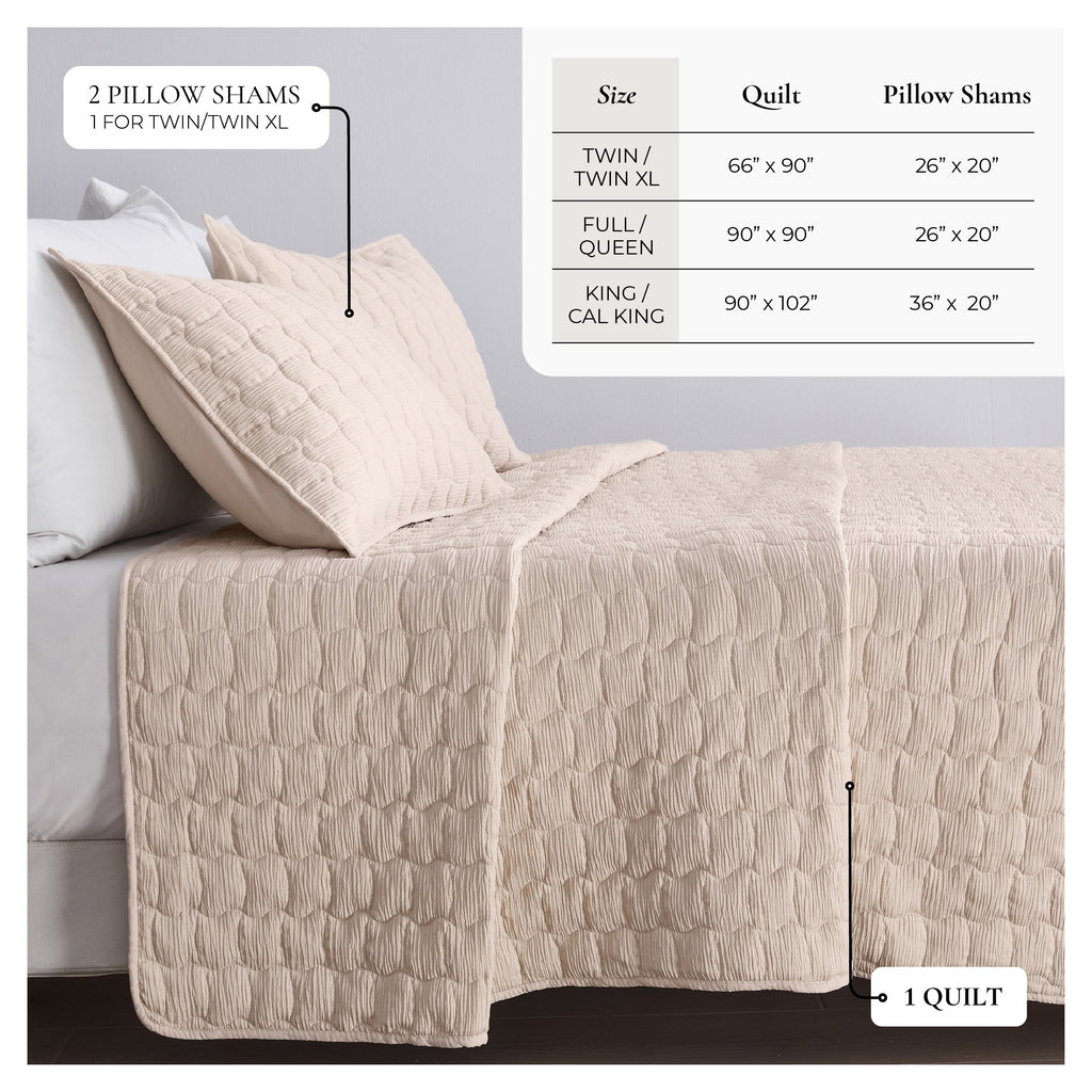 Wave Stitch Gauze Quilt Set