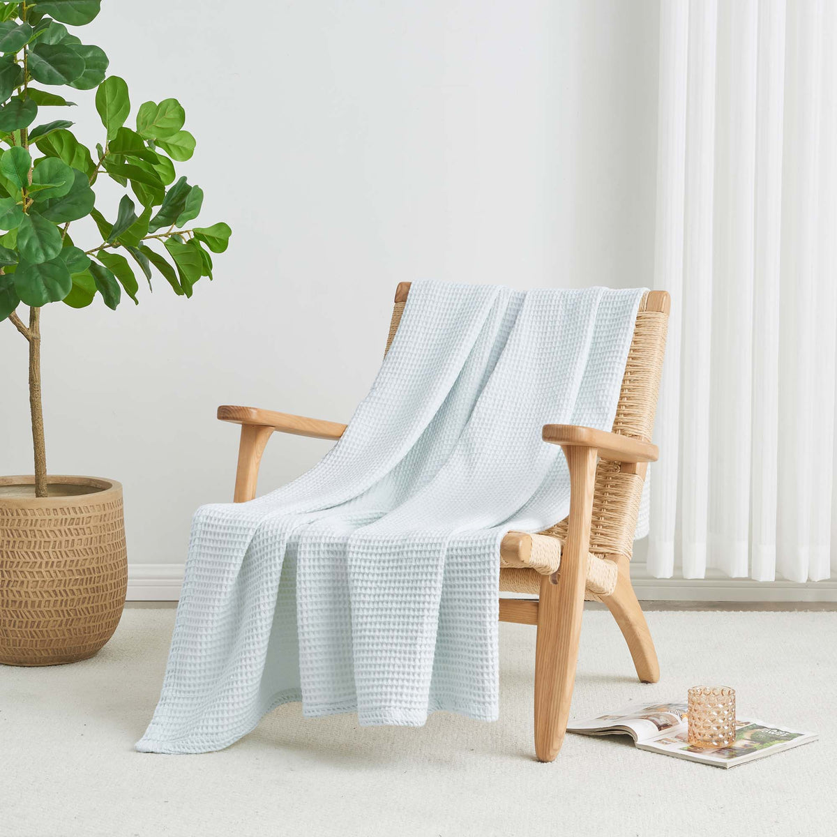 Mikala Cotton Waffle Weave Blanket